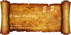 Elmer Patrik névjegykártya